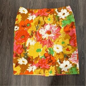 Talbots Petites Women’s Bright Floral Print Skirt sz 12P